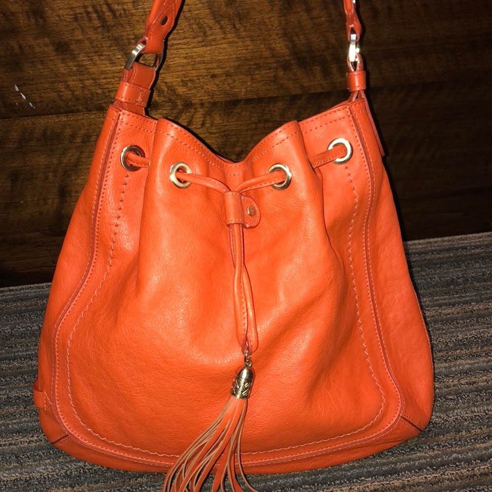 Orange leather Cole Haan bag